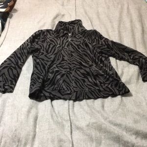 Black and grey Zebra print lightweight jacket